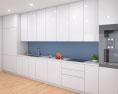 Contemporary City White Kitchen Design Big 3D модель