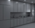 Contemporary City White Kitchen Design Big Modelo 3D
