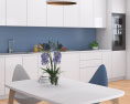 Contemporary City White Kitchen Design Big Modello 3D