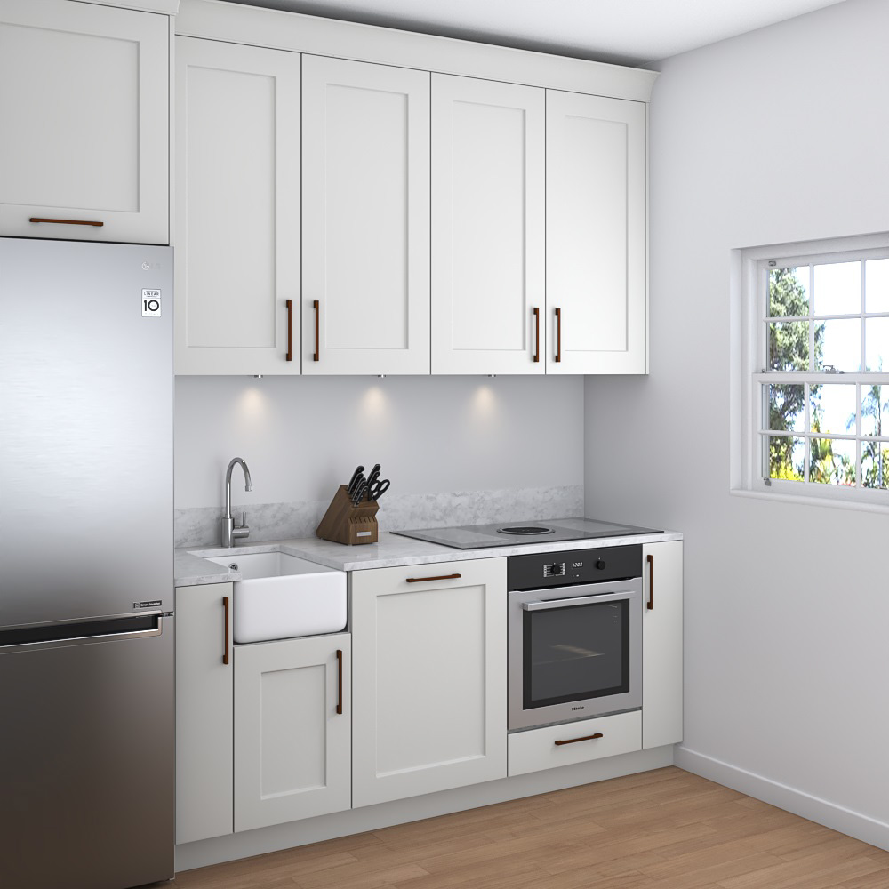 Traditional White Kitchen Design Small 3D 모델 