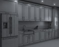 Traditional White Kitchen Design Big Modèle 3d
