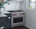 Traditional Country Blue Kitchen Design Small 3D модель