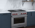Traditional Country Blue Kitchen Design Big Modèle 3d