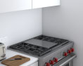 Contemporary White Interior Kitchen Design Small 3D-Modell