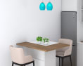Contemporary White Interior Kitchen Design Medium Modelo 3d