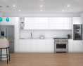 Contemporary White Interior Kitchen Design Big Modello 3D