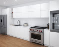 Contemporary White Interior Kitchen Design Big Modello 3D