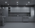 Contemporary White Interior Kitchen Design Big 3D 모델 