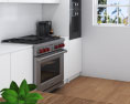 Contemporary White Interior Kitchen Design Big Modelo 3d