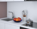 Modern White Interior Kitchen Design Small Modèle 3d