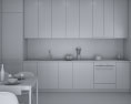 Modern White Interior Kitchen Design Medium Modelo 3d