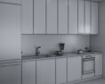 Modern White Interior Kitchen Design Medium 3D-Modell