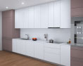 Modern White Interior Kitchen Design Big Modèle 3d