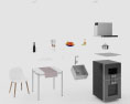 Modern White Interior Kitchen Design Big 3Dモデル