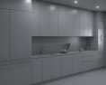 Modern White Interior Kitchen Design Big 3D 모델 