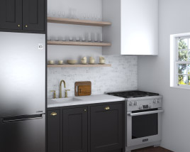 Traditional Black Kitchen Design Small 3D-Modell