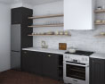 Traditional Black Kitchen Design Medium Modelo 3D