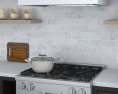 Traditional Black Kitchen Design Medium 3d model