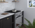 Traditional Black Kitchen Design Medium 3D模型