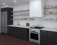 Traditional Black Kitchen Design Big Modelo 3D