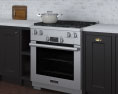 Traditional Black Kitchen Design Big Modèle 3d