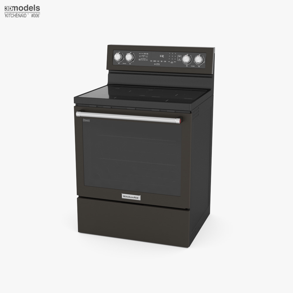 KitchenAid Five Element Electric Convection Range Black Stainless Steel 3Dモデル