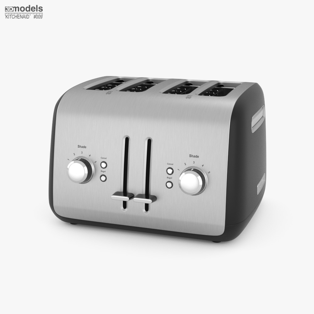 KitchenAid 4-Slice Toaster with Manual High-Lift Lever Onyx Black Modèle 3D