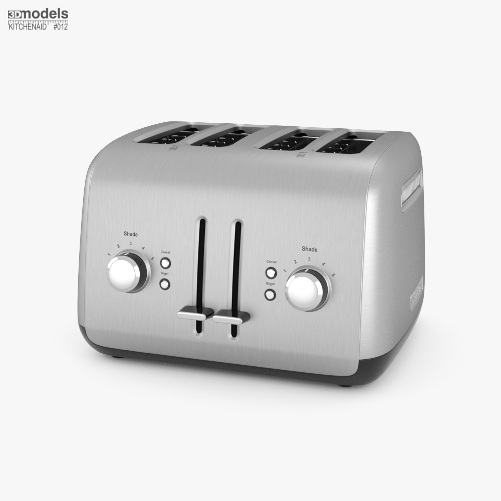KitchenAid 4-Slice Toaster with Manual High-Lift Lever Brushed Stainless Steel Modello 3D