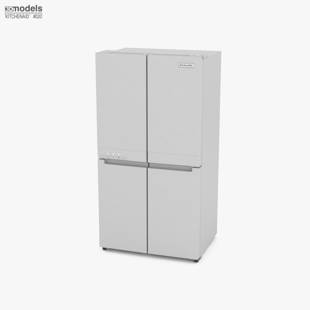 KitchenAid 36 inch Counter Depth 4 Door Refrigerator Modelo 3D