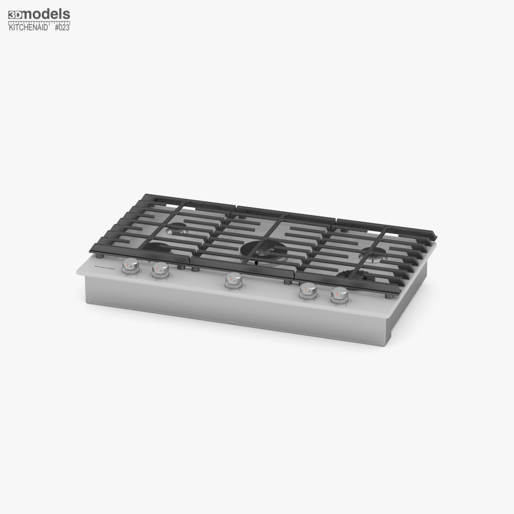 KitchenAid Gas Cooktop with Griddle 36 inch 5 Burner 3D模型