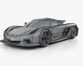 Koenigsegg Jesko Absolut 2022 3D模型 wire render