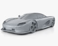 Koenigsegg CC 850 2024 Modelo 3D clay render