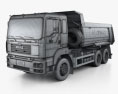 KrAZ C26.2M 自卸式卡车 2016 3D模型 wire render