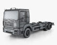 KrAZ 6511 底盘驾驶室卡车 2017 3D模型 wire render
