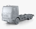 KrAZ 6511 Chassis Truck 2017 3d model clay render