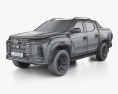 LDV T60 Dual Cab 2024 3Dモデル wire render