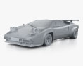 Lamborghini Countach 5000 QV 1988 3d model clay render