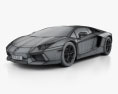Lamborghini Aventador 2014 3d model wire render