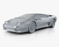 Lamborghini Diablo VT 1993 3D 모델  clay render