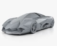 Lamborghini Egoista 2014 3D模型 clay render