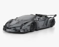 Lamborghini Veneno 雙座敞篷車 2016 3D模型 wire render