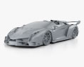 Lamborghini Veneno ロードスター 2016 3Dモデル clay render