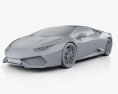 Lamborghini Huracan 2017 3D 모델  clay render