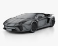 Lamborghini Aventador LP 750-4 Superveloce 2018 3D模型 wire render