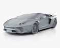 Lamborghini Aventador LP 750-4 Superveloce 2018 3d model clay render