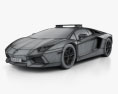 Lamborghini Aventador Polizei Dubai 2016 3D-Modell wire render