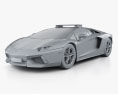 Lamborghini Aventador 警察 Dubai 2016 3D模型 clay render
