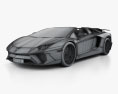 Lamborghini Aventador LP 750-4 Superveloce 雙座敞篷車 2018 3D模型 wire render