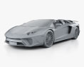 Lamborghini Aventador LP 750-4 Superveloce ロードスター 2018 3Dモデル clay render