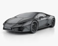 Lamborghini Huracan LP 580-2 2018 3D模型 wire render